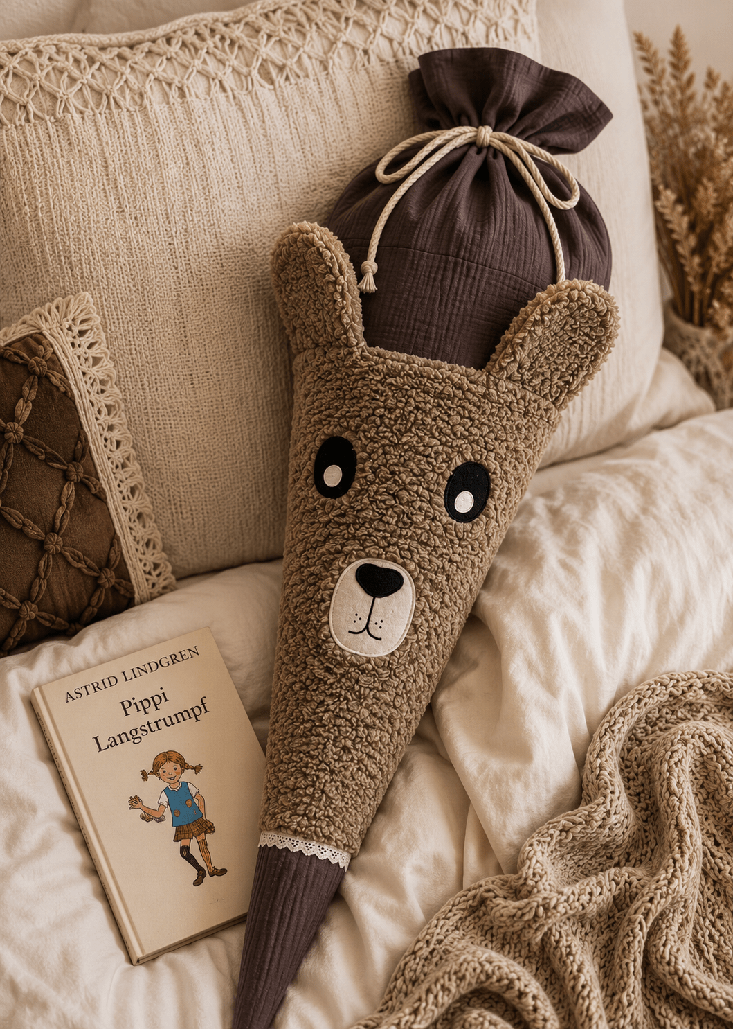 Schultüte Bär aus Teddyfell mit Kissenfunktion - Schultüte - Räuberkinder 1