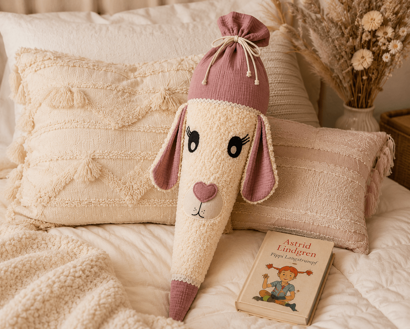 Schultüte Hase aus Teddyfell mit Kissenfunktion - Schultüte - Räuberkinder 2