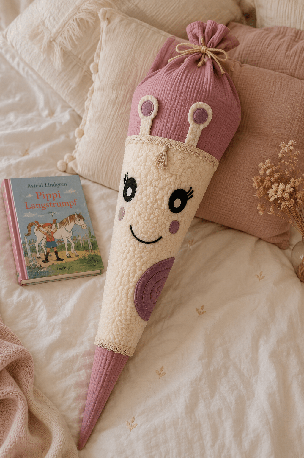 Schultüte Schnecke aus Teddyfell mit Kissenfunktion - Schultüte - Räuberkinder 2
