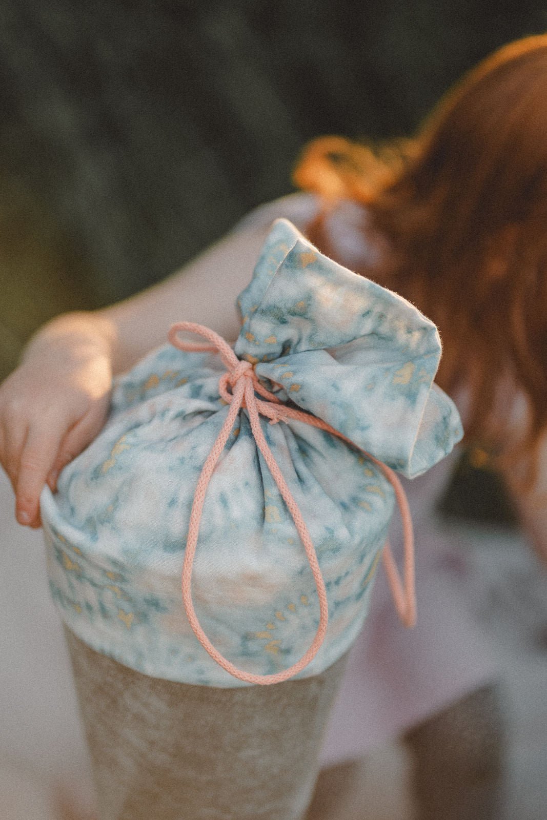 Schultüte aus Feincord Batik Mint - Räuberkinder