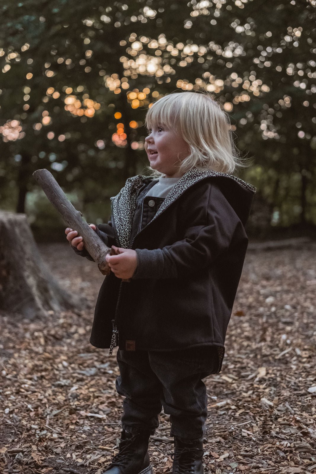 Softshelljacke Anthrazit / Leoprint - Räuberkinder