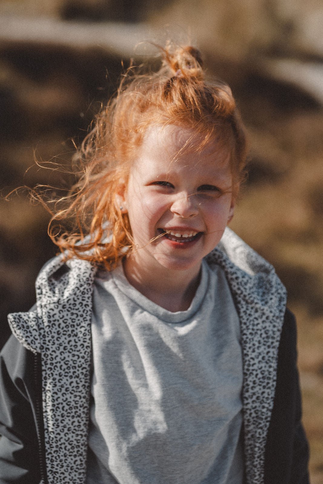 Softshelljacke Grau / Leoprint - Räuberkinder