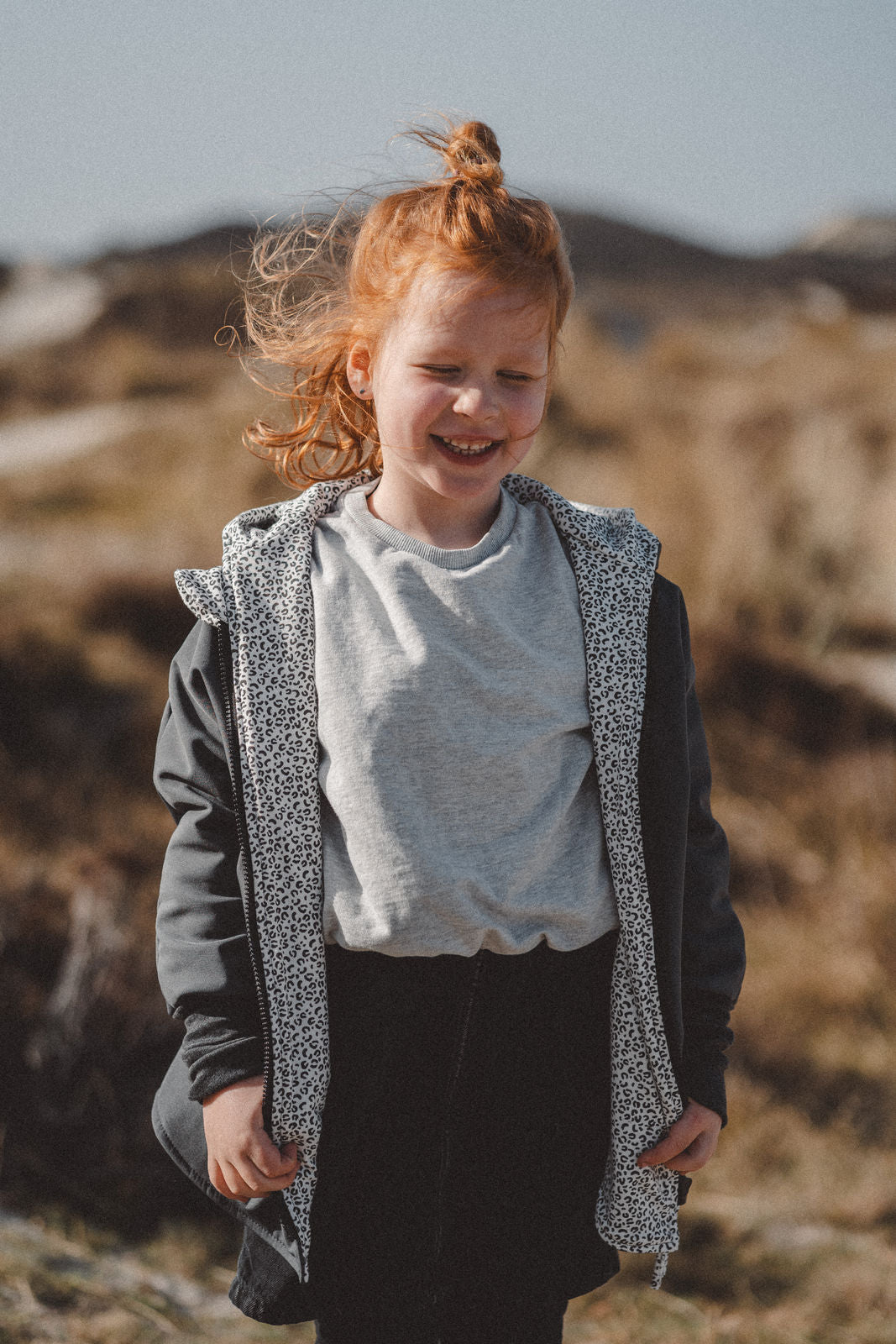 Softshelljacke Grau / Leoprint - Räuberkinder