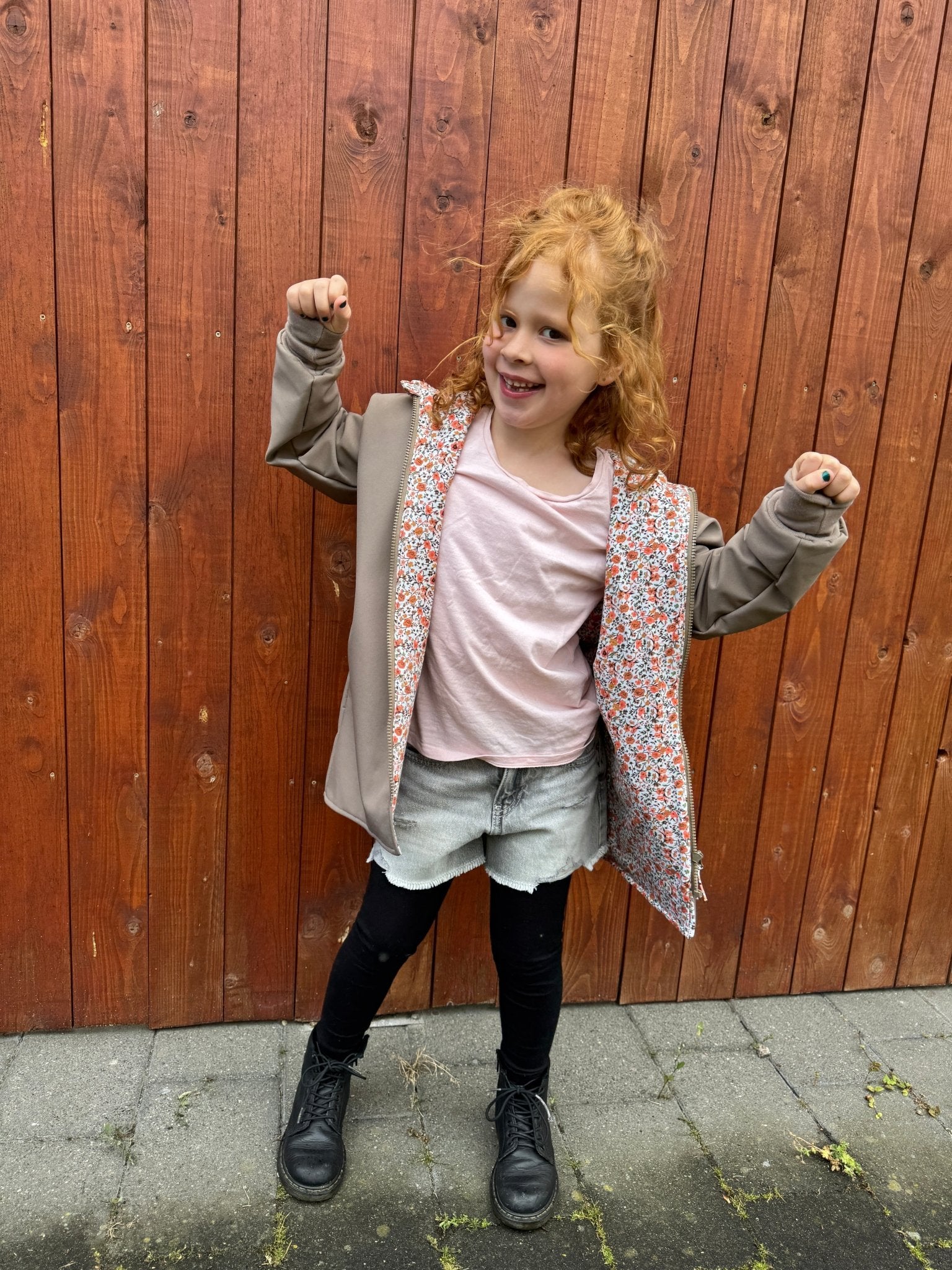 Softshelljacke Taupe Blumen - Räuberkinder