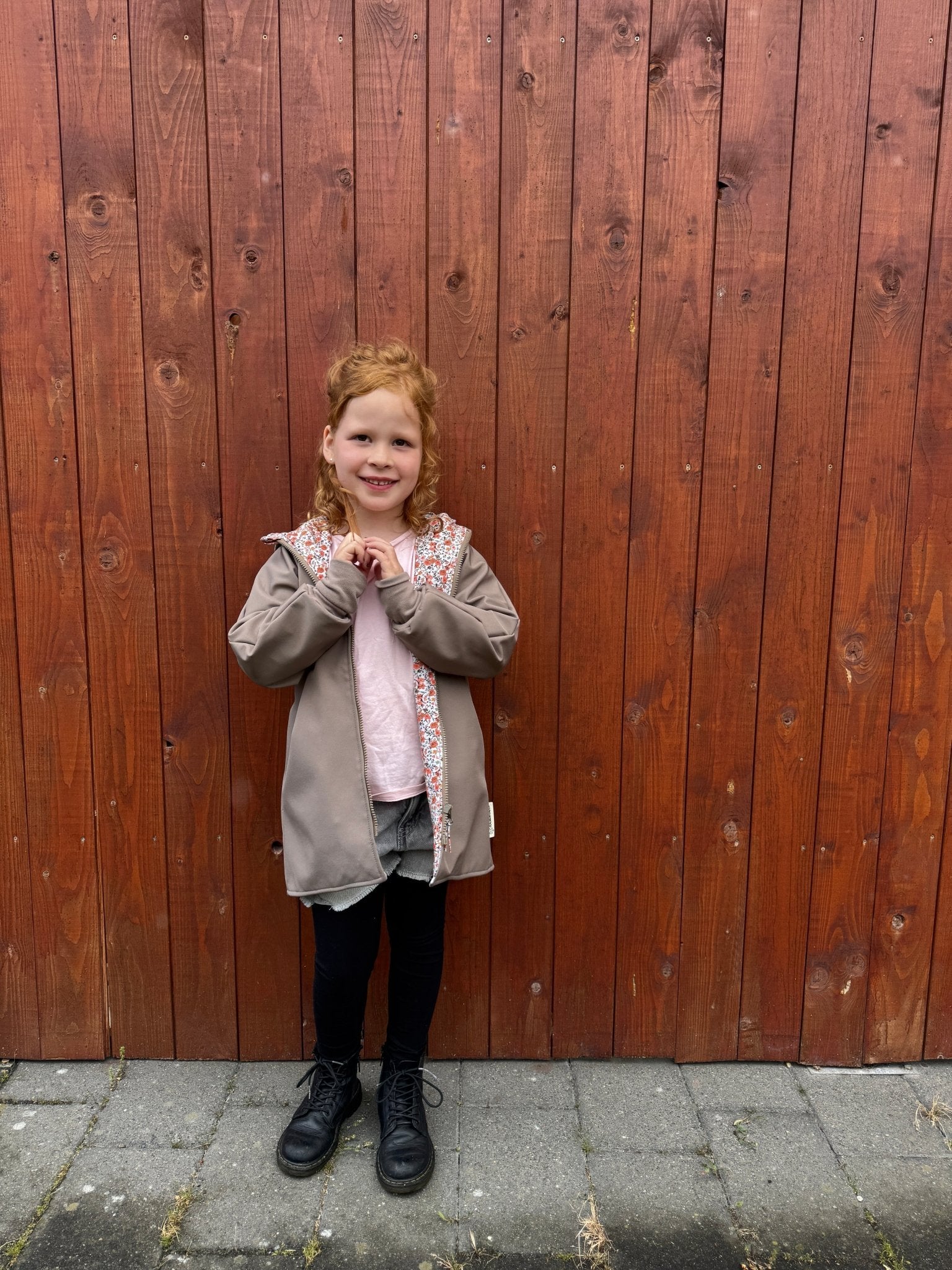 Softshelljacke Taupe Blumen - Räuberkinder