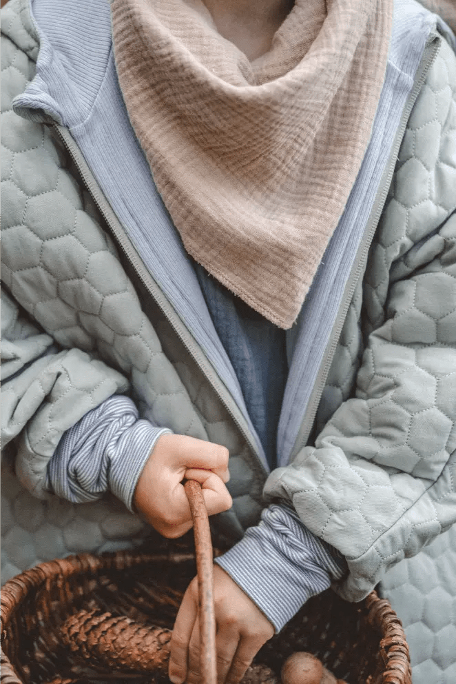 Steppjacke Kinder aus Baumwolle in Mint mit Blau - Jacke - Räuberkinder 4