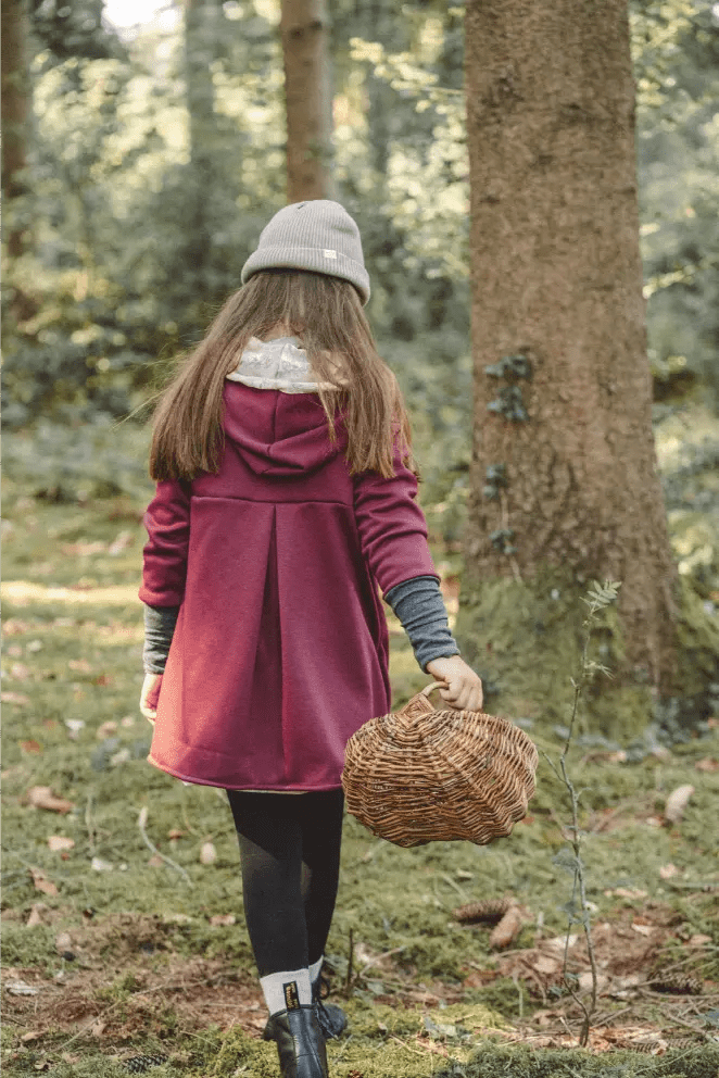 Sweatmantel Kinder Bordeaux mit Einhorn - Mantel - Räuberkinder 1