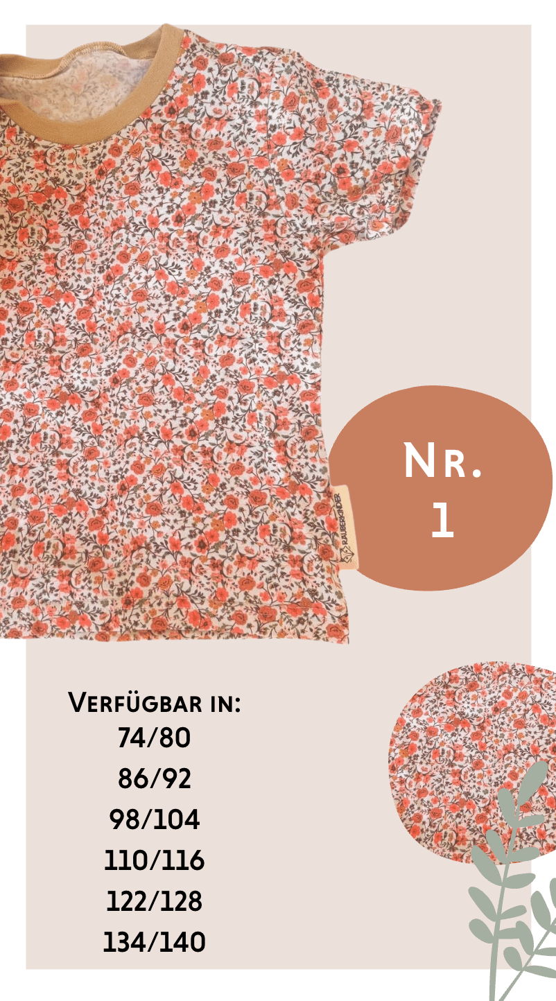 T-Shirt Blumen (Nr.1) - Räuberkinder