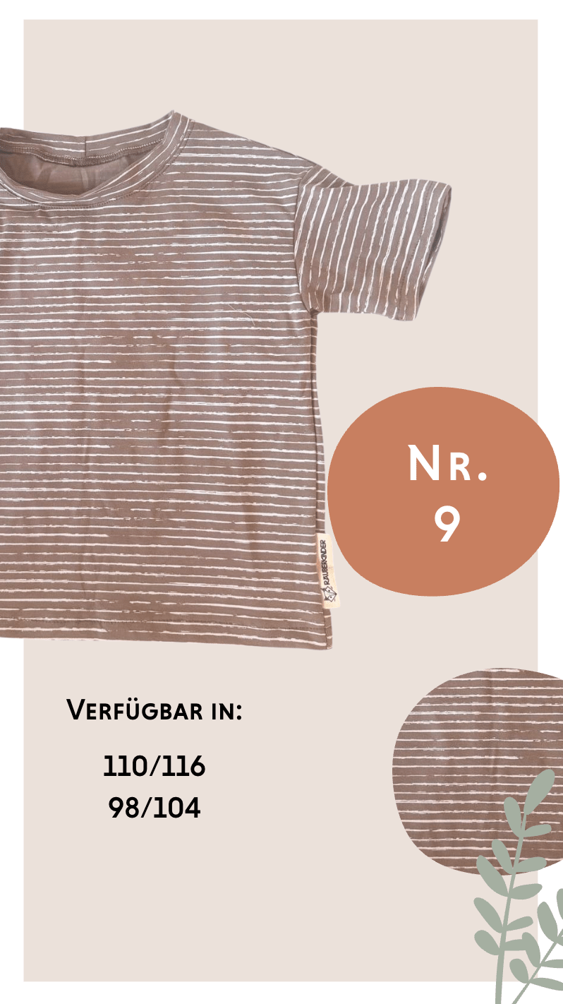 T-Shirt Taupe gestreift (Nr.9) - Räuberkinder