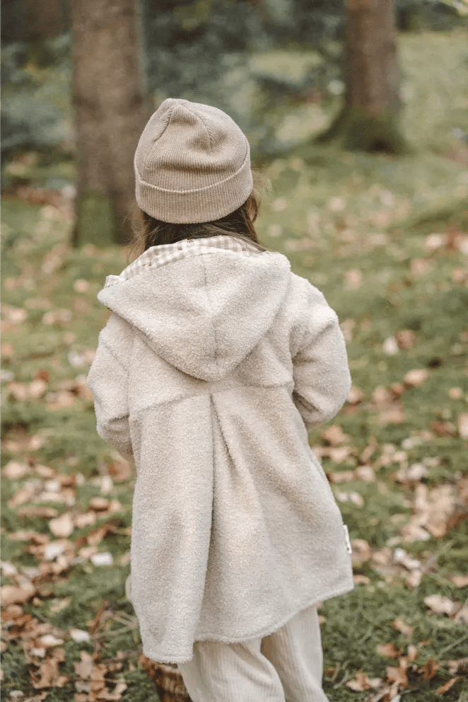 Teddyfellmantel Kinder Beige mit Karo Herzen - Räuberkinder 6