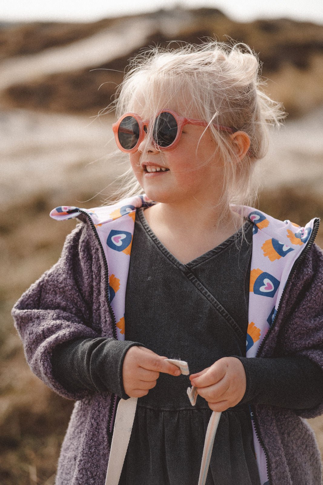 Teddyjacke aus Bouclé - Lila / Fritten - Räuberkinder