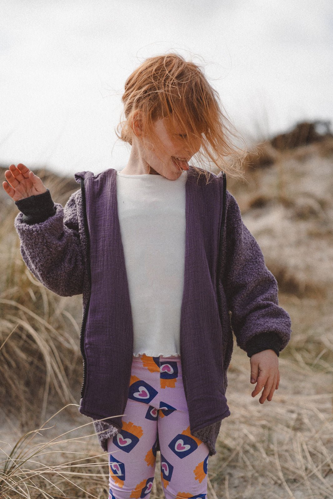 Teddyjacke aus Bouclé - Lila / Musselin Flieder - Räuberkinder