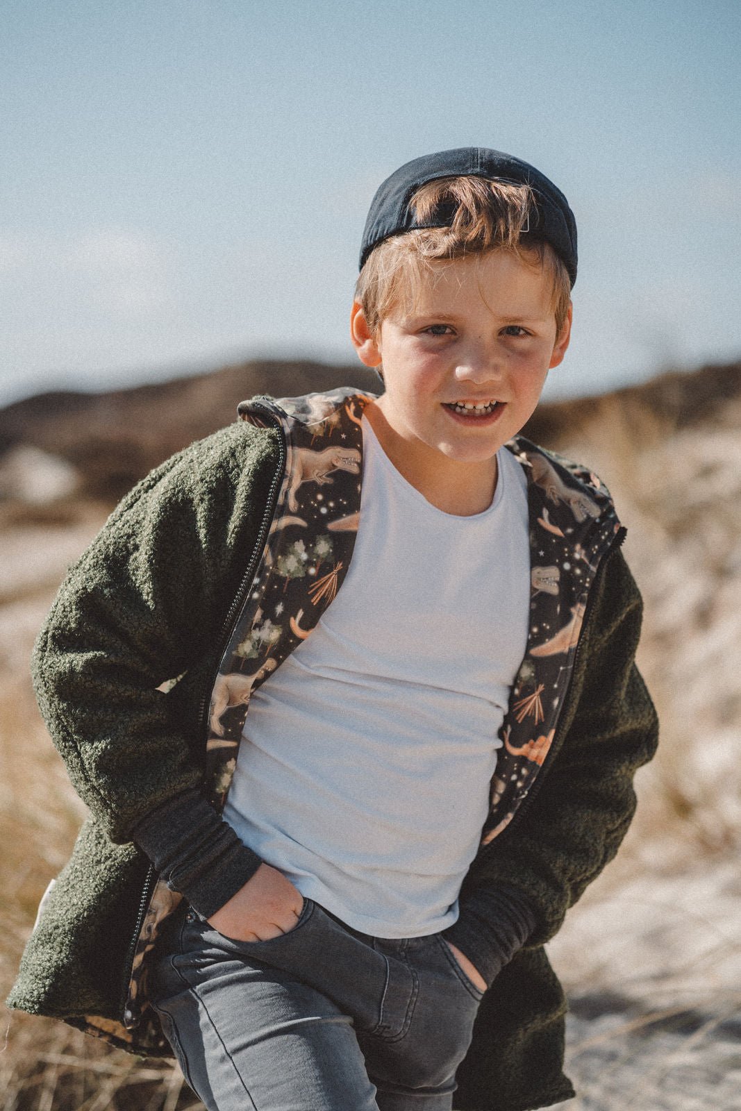 Teddyjacke aus Bouclé - Olive / Dream - O - Saurus - Räuberkinder