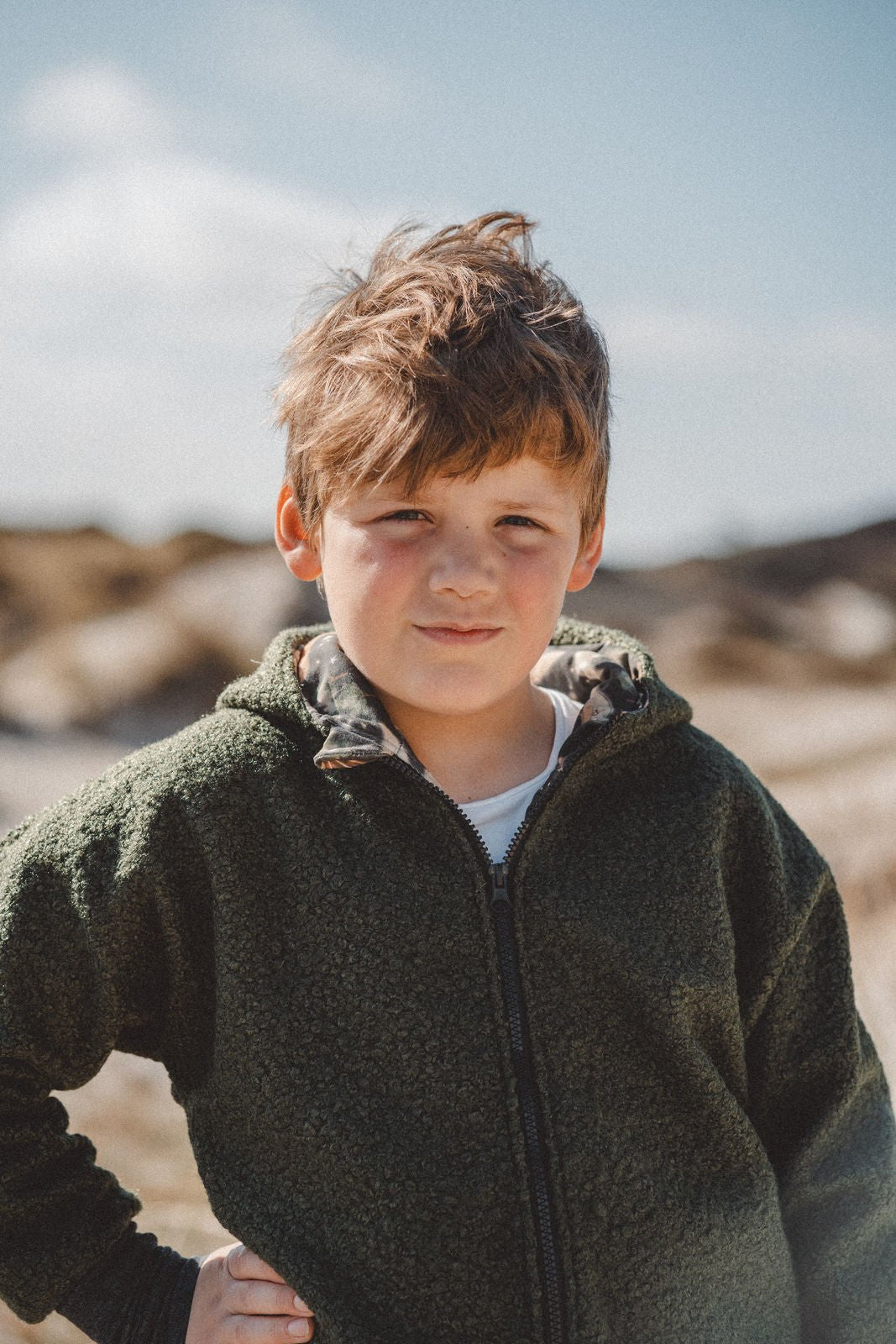 Teddyjacke aus Bouclé - Olive / Dream - O - Saurus - Räuberkinder