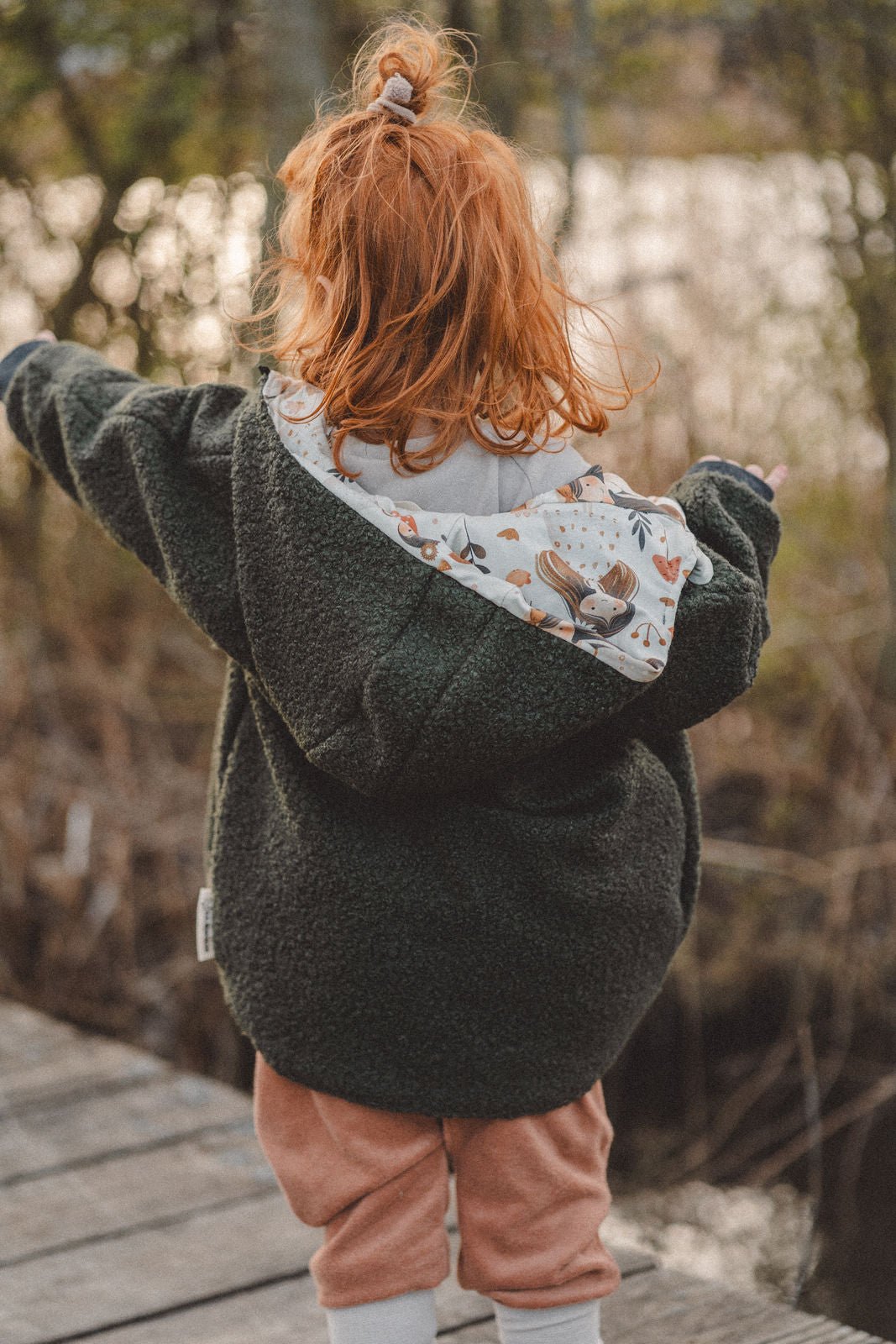 Teddyjacke aus Bouclé - Olive / Waldprinzessin - Räuberkinder