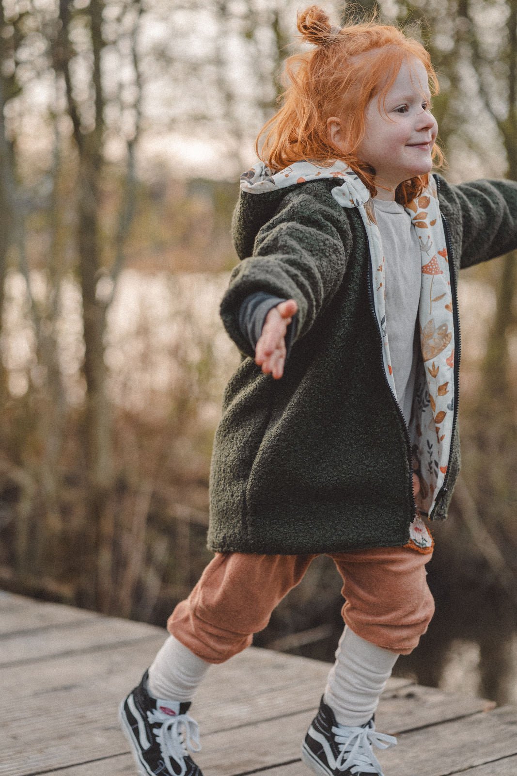 Teddyjacke aus Bouclé - Olive / Waldprinzessin - Räuberkinder