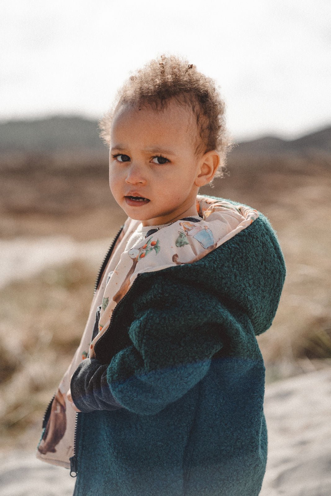 Teddyjacke aus Bouclé - Petrol / Erdbeermädchen - Räuberkinder