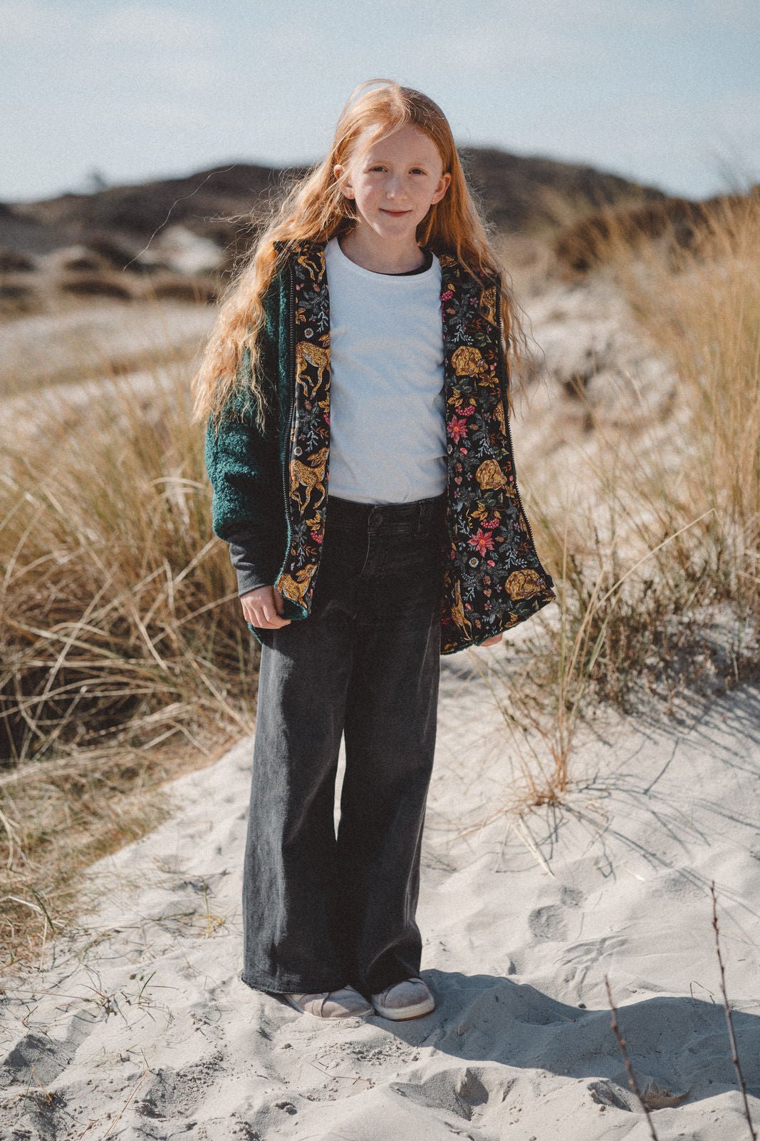 Teddyjacke aus Bouclé - Petrol / Reh - Räuberkinder