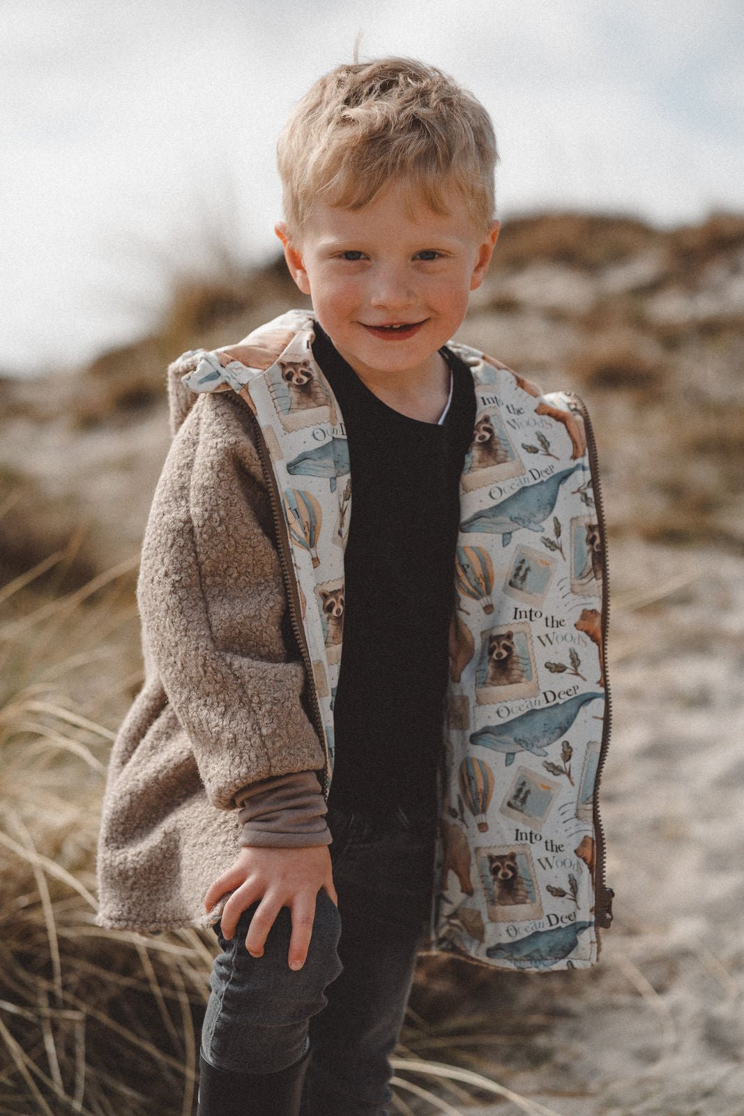 Teddyjacke aus Bouclé - Sand / Explorer - Räuberkinder
