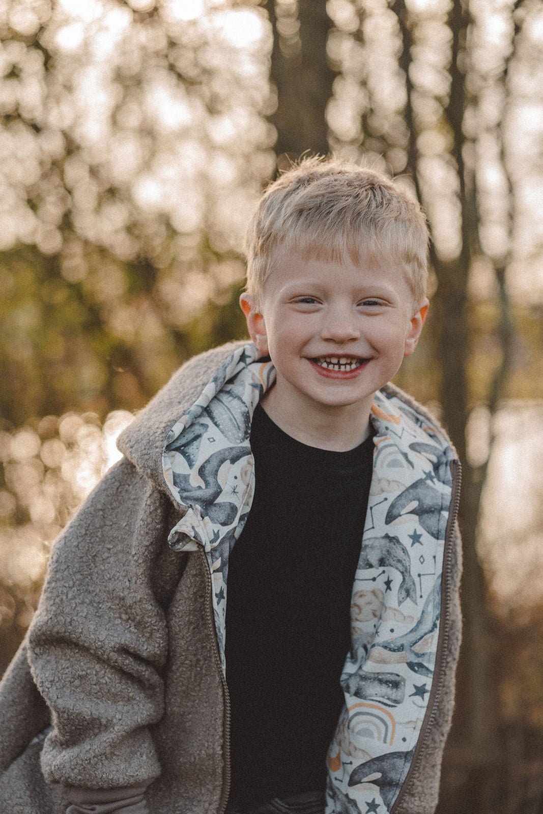 Teddyjacke aus Bouclé - Sand / Meerestiere - Räuberkinder