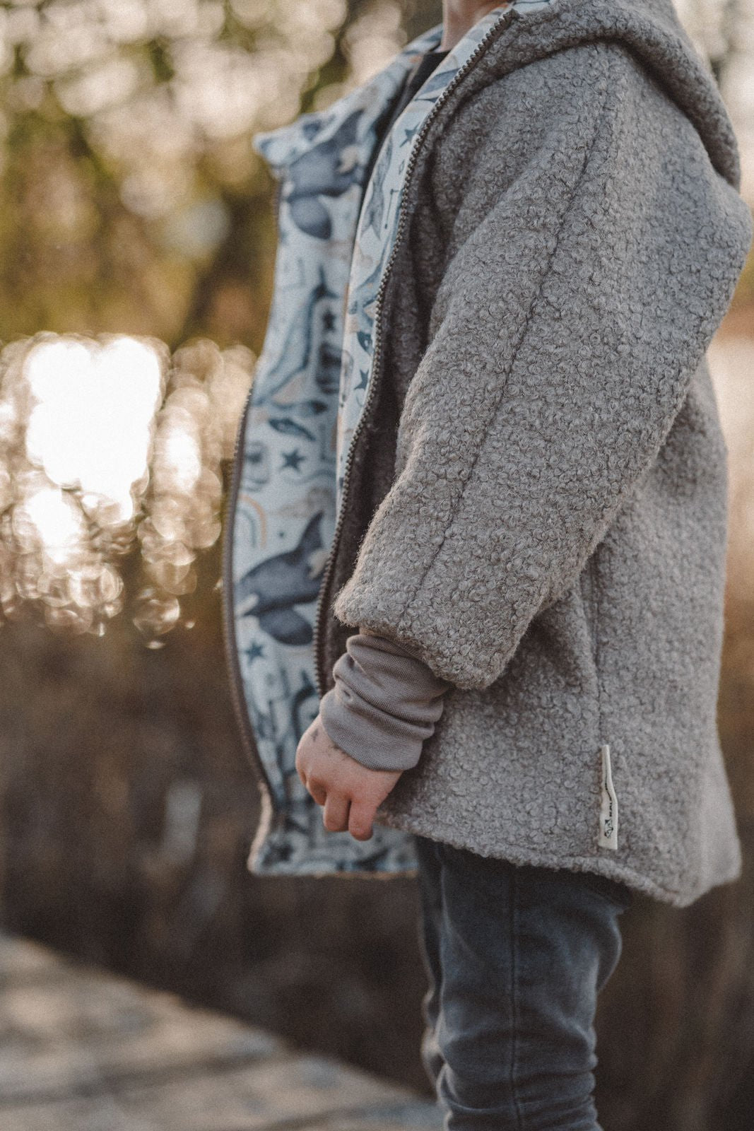 Teddyjacke aus Bouclé - Sand / Meerestiere - Räuberkinder