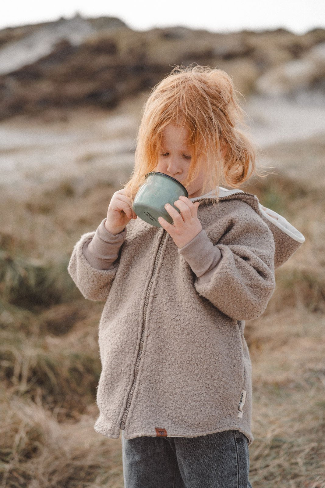 Teddyjacke aus Bouclé - Sand / Pferdeliebe - Räuberkinder