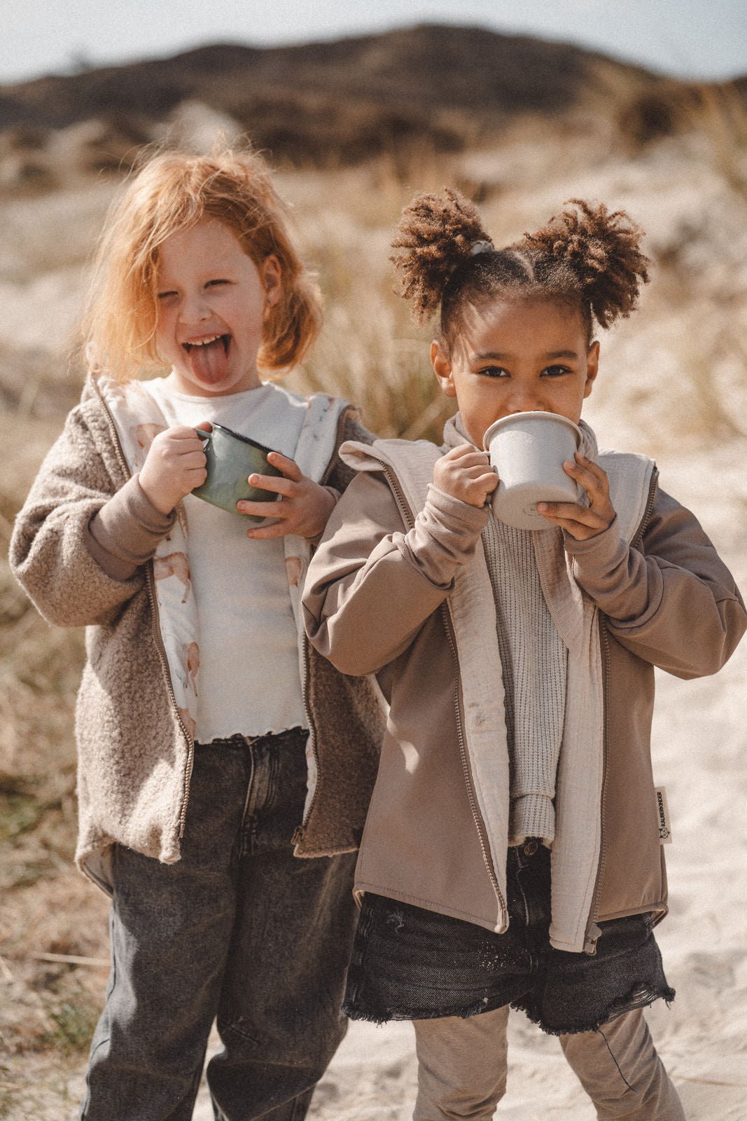 Teddyjacke aus Bouclé - Sand / Pferdeliebe - Räuberkinder