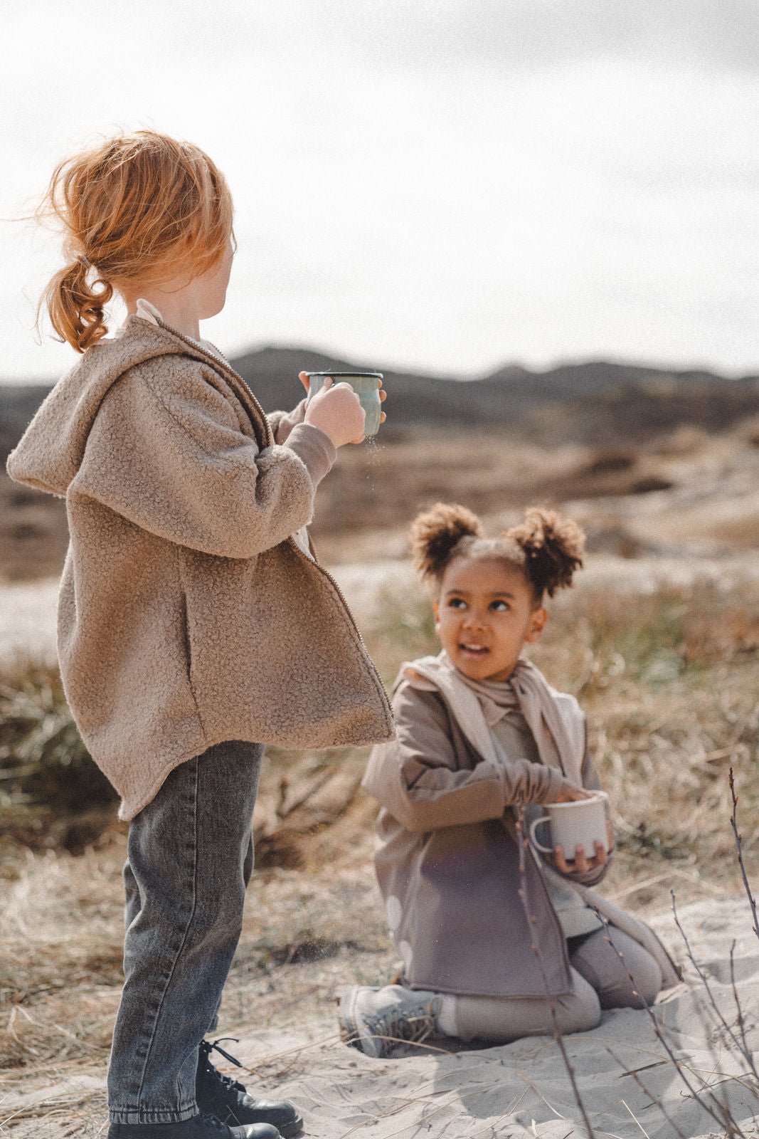 Teddyjacke aus Bouclé - Sand / Pferdeliebe - Räuberkinder