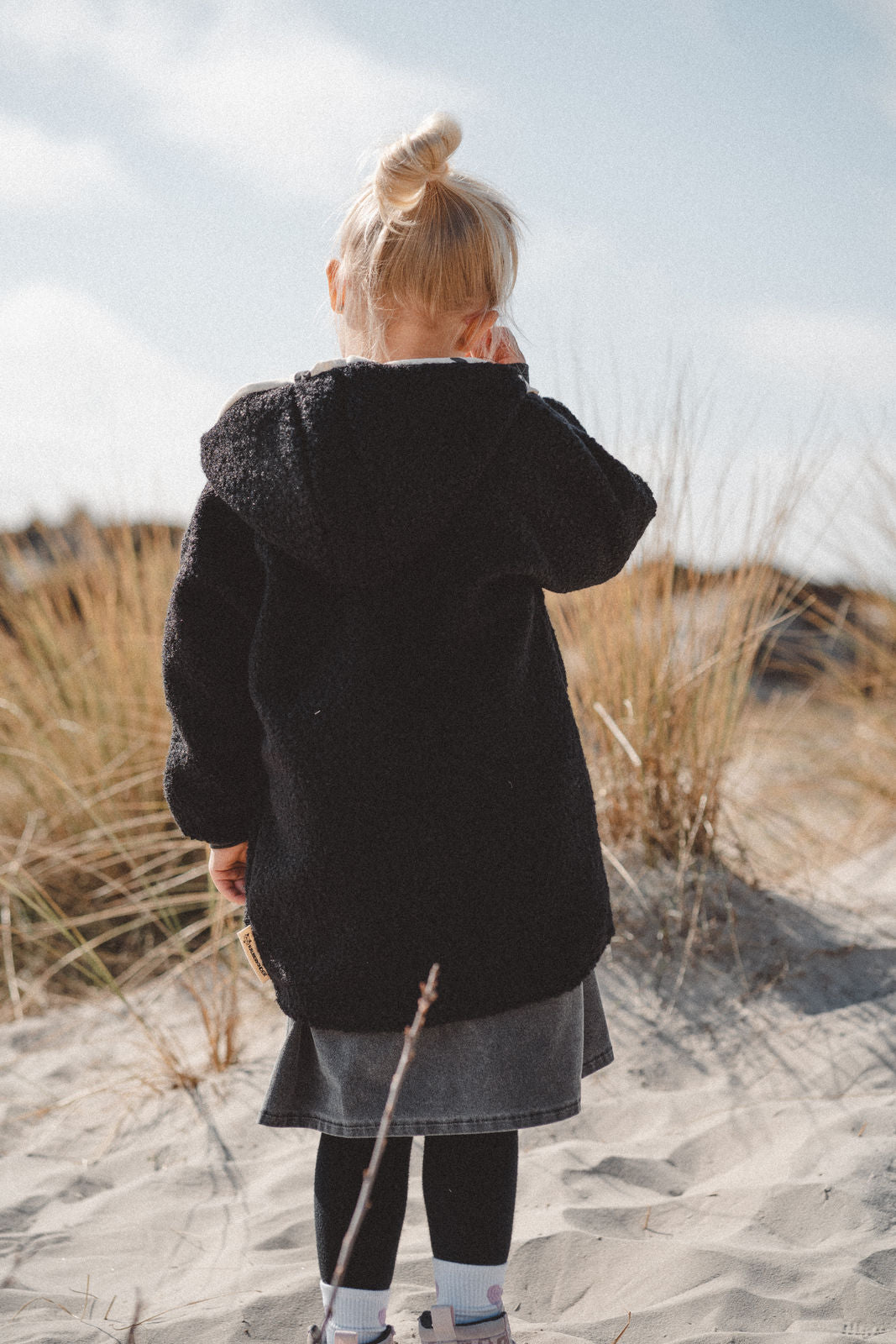 Teddyjacke aus Bouclé - Schwarz / Herzen - Räuberkinder