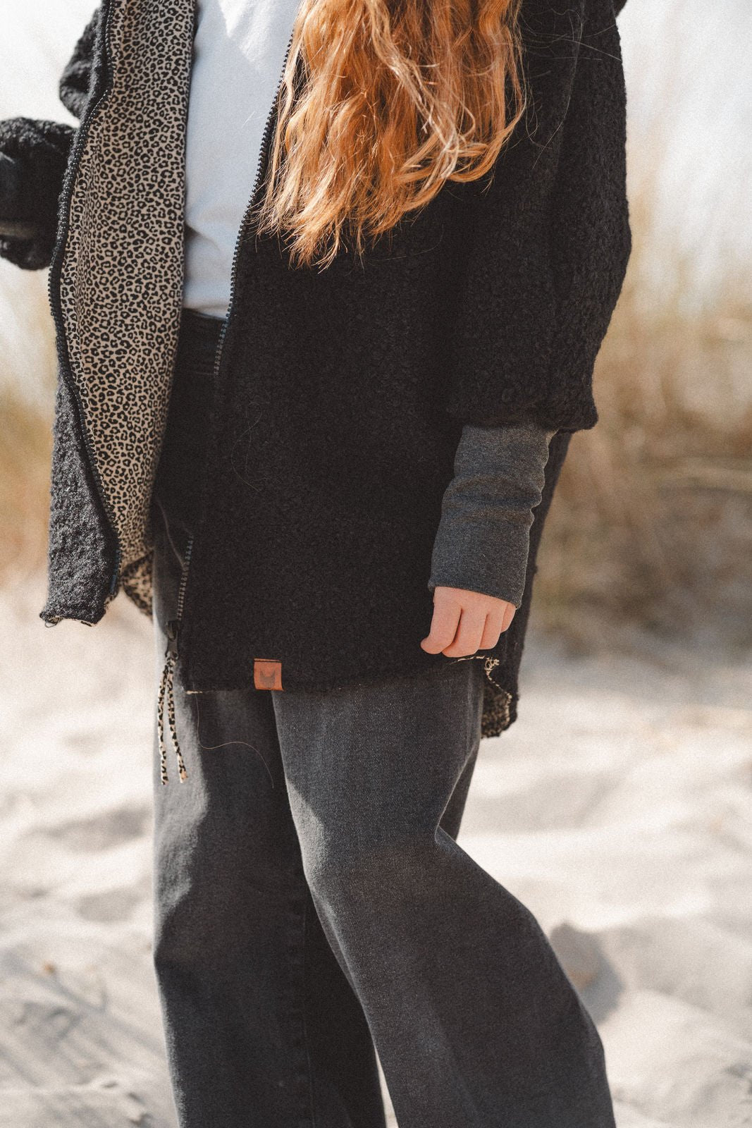 Teddyjacke aus Bouclé - Schwarz / Leo Sand - Räuberkinder