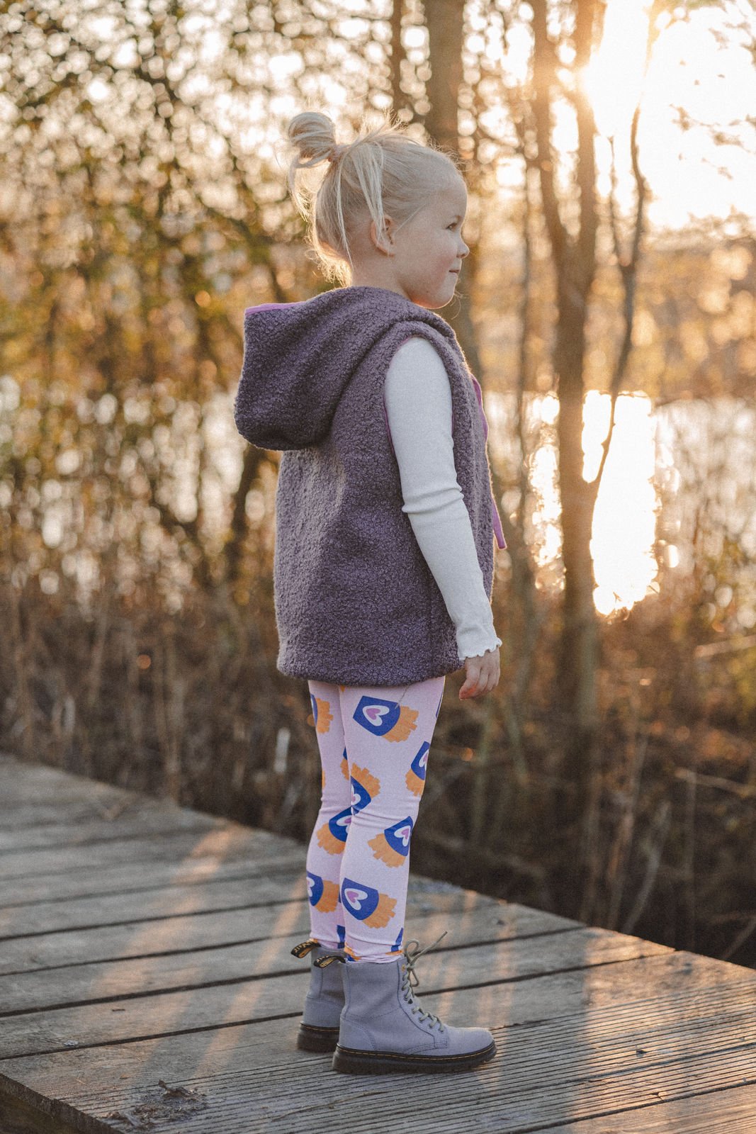 Teddyweste aus Bouclé - Flieder x Musselin Pink - Räuberkinder