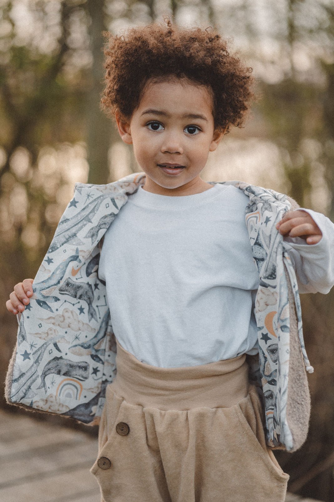 Teddyweste aus Bouclé - Sand x Meerestiere - Räuberkinder