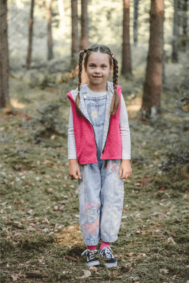 Teddyweste Kinder Pink mit Ecru Stripes - Weste - Räuberkinder 5