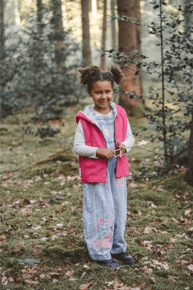 Teddyweste Kinder Pink mit Ecru Stripes - Weste - Räuberkinder 7