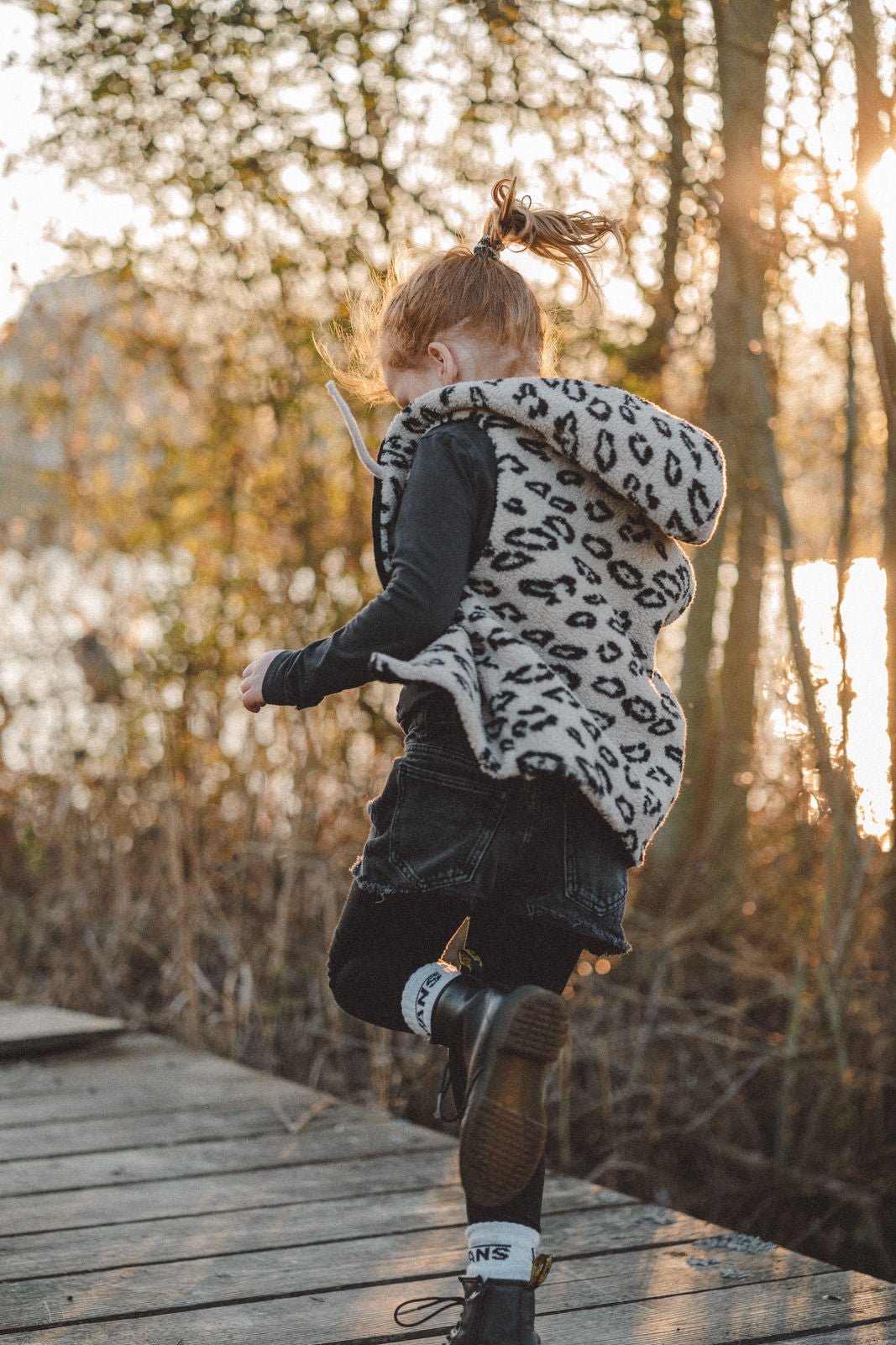 Teddyweste Leoprint x Musselin Schwarz - Räuberkinder