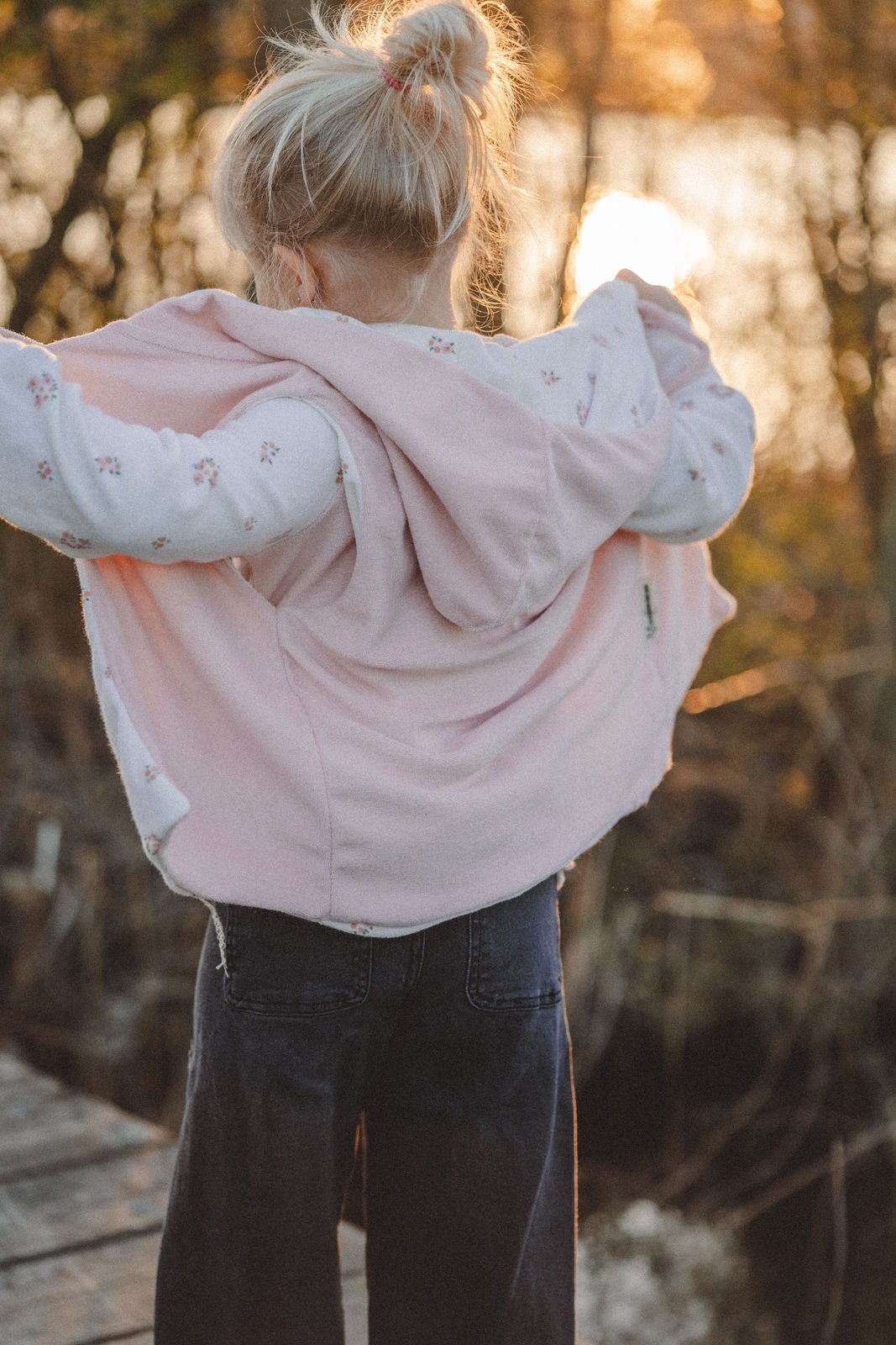 Weste aus Frottee Rosa / Blumen - Räuberkinder