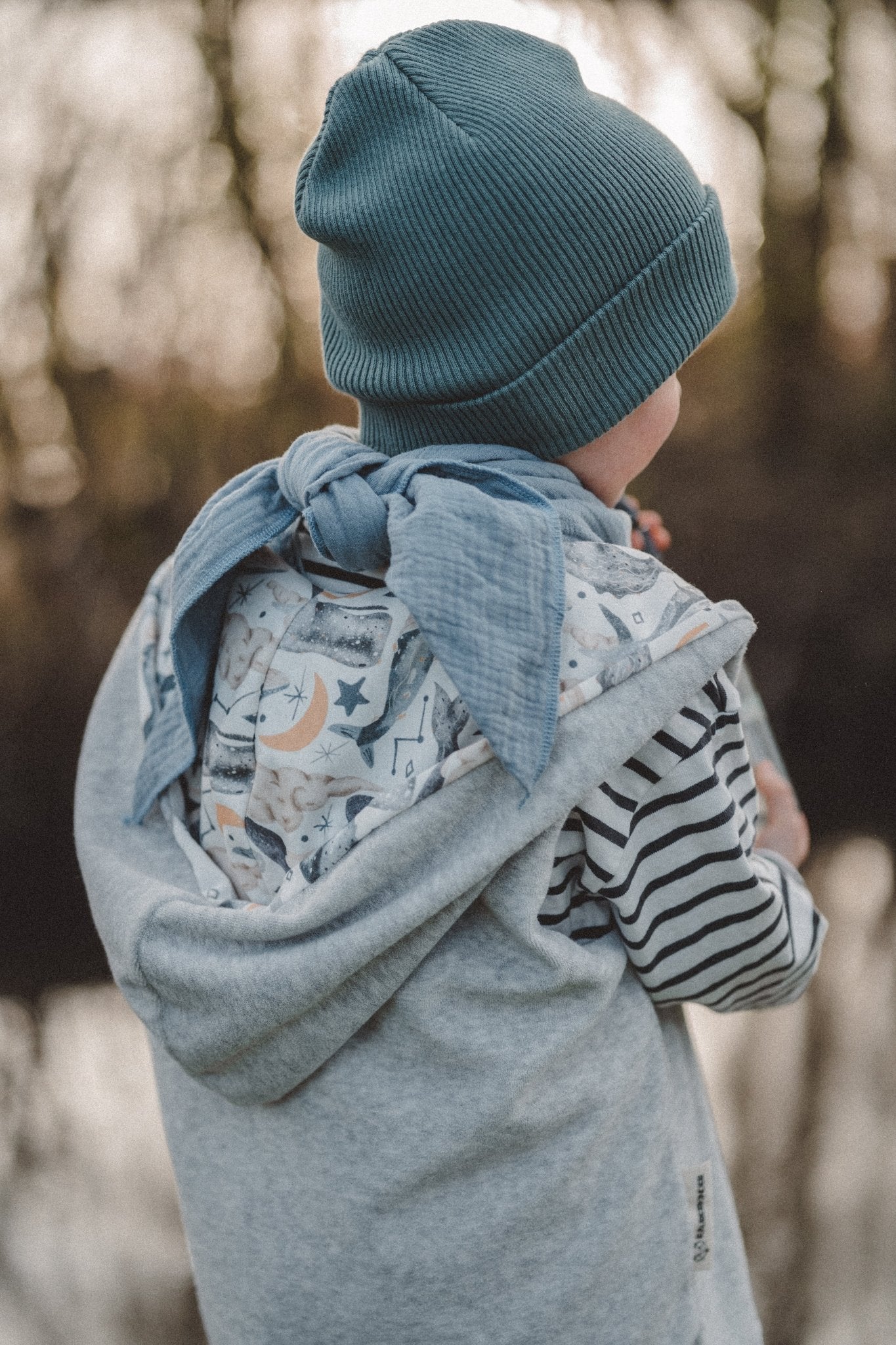 Weste aus Frottee x Grau Meerestiere - Räuberkinder