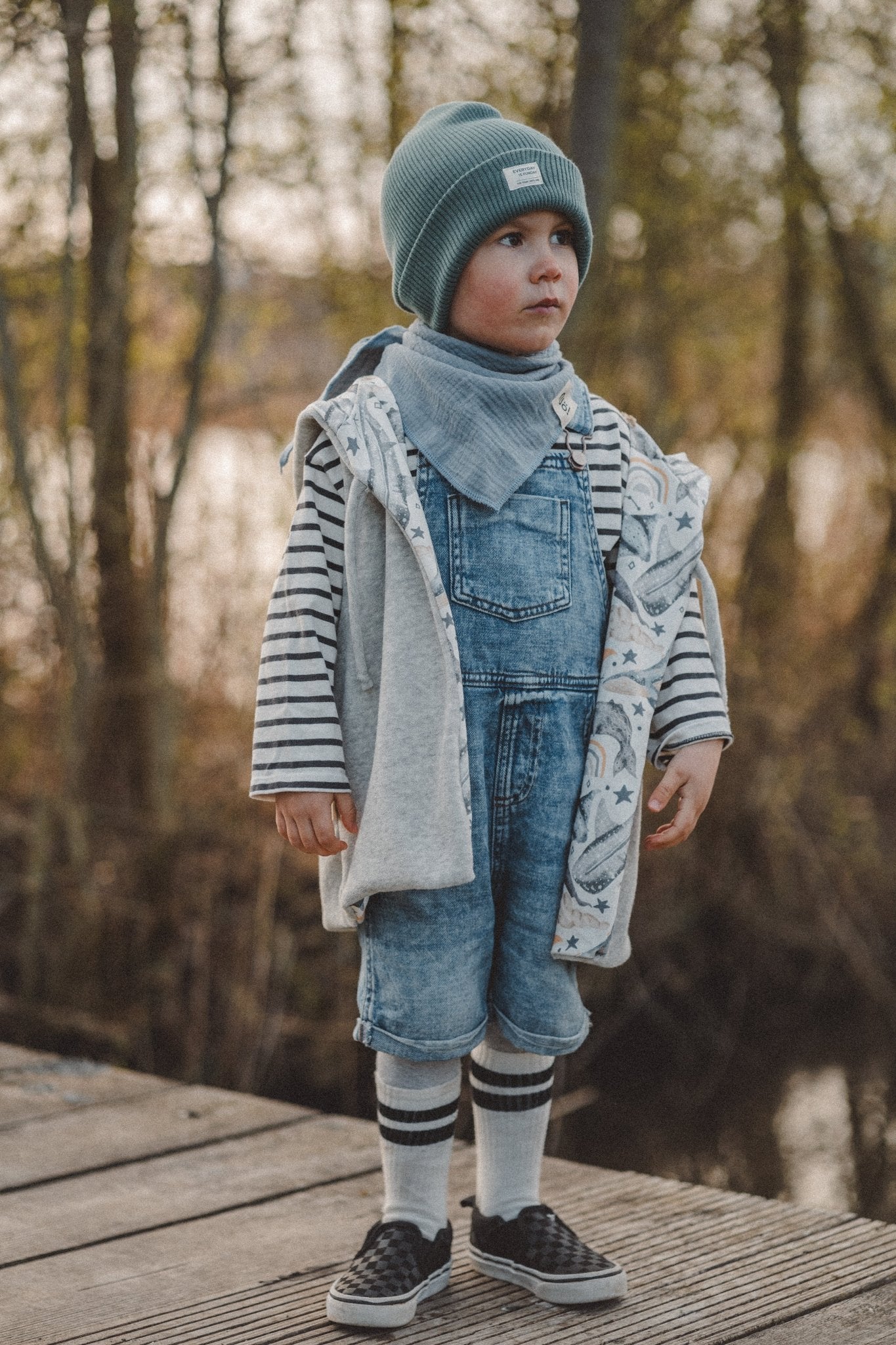 Weste aus Frottee x Grau Meerestiere - Räuberkinder