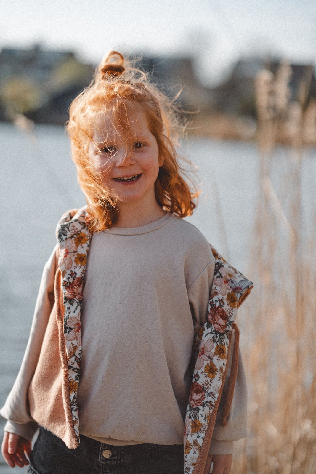 Weste aus Frottee x Musselin Retro Flowers - Räuberkinder