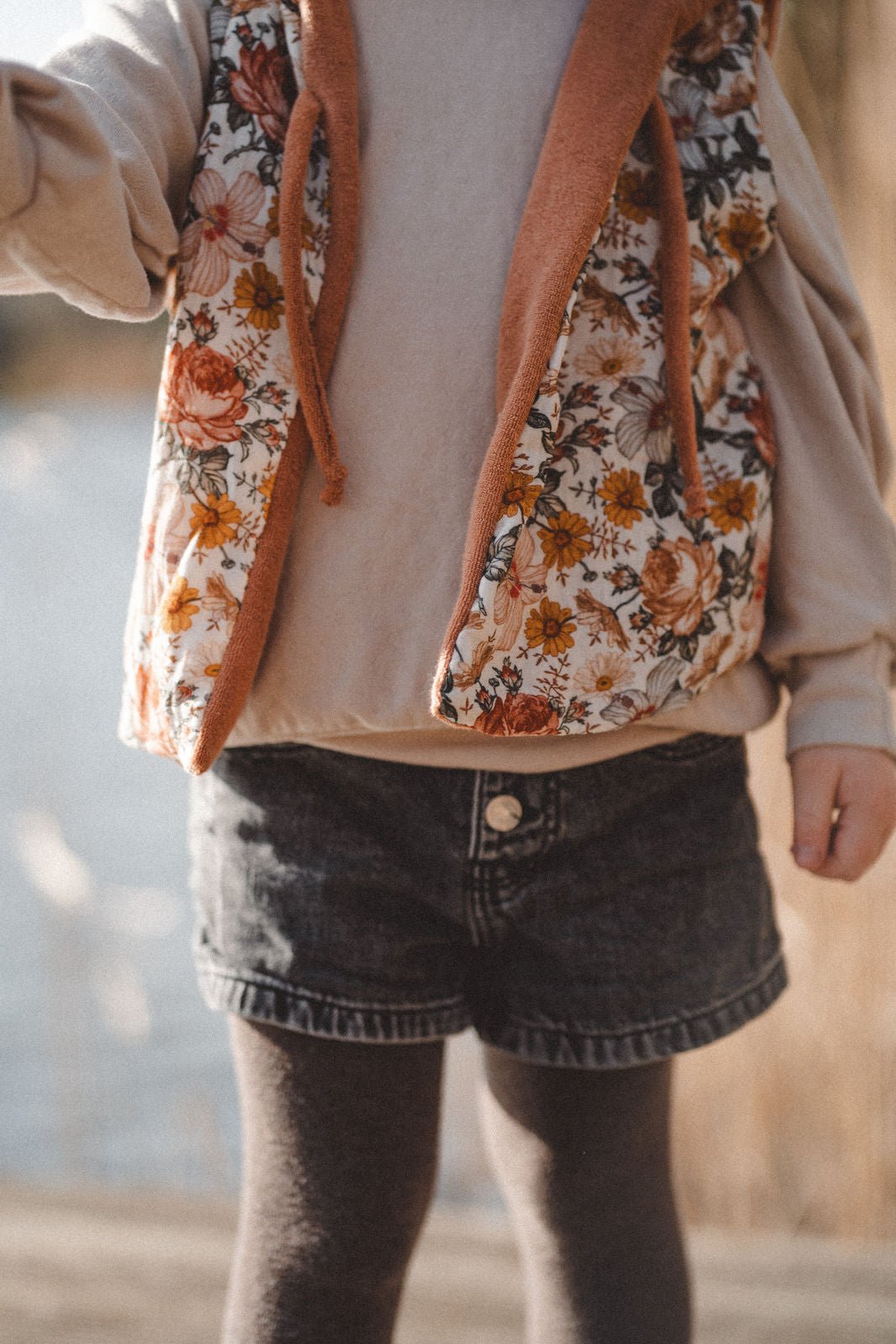 Weste aus Frottee x Musselin Retro Flowers - Räuberkinder