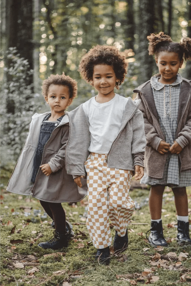 Wollwalk Jacke Kinder Kletterkind mit Merino Jersey in Sand - Räuberkinder 3