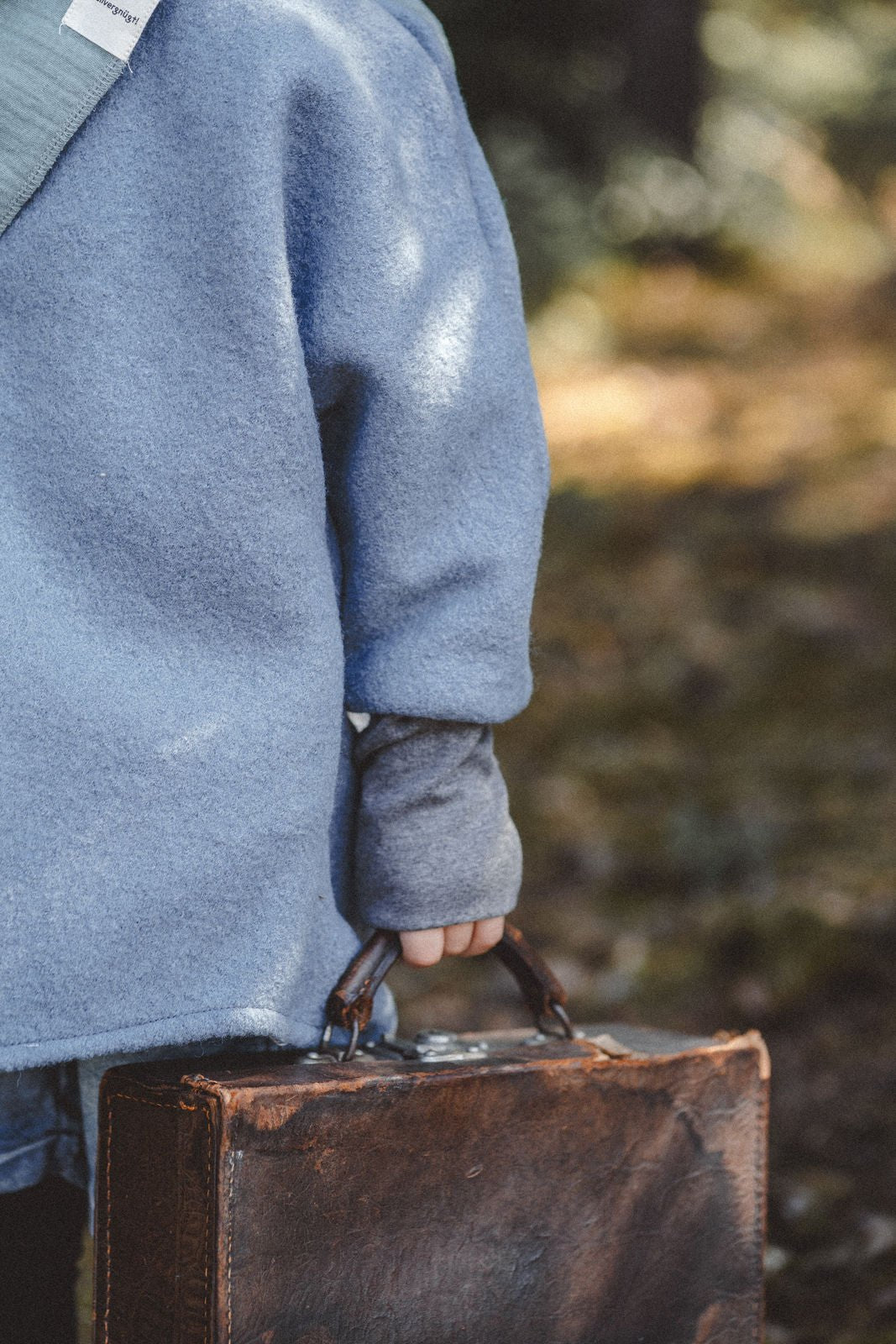 Wollwalk Oversize Jacke Kinder Blau mit Meerestiere - Räuberkinder 2