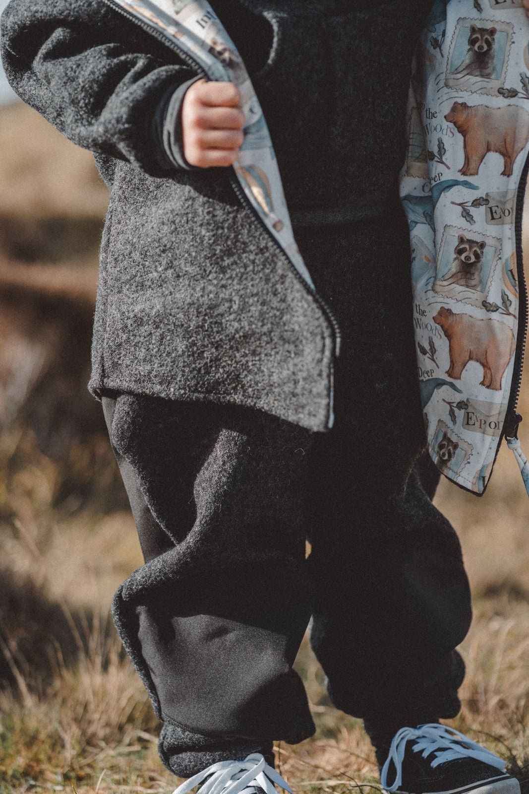 Wollwalkjacke Anthrazit / Abenteuerkind - Räuberkinder