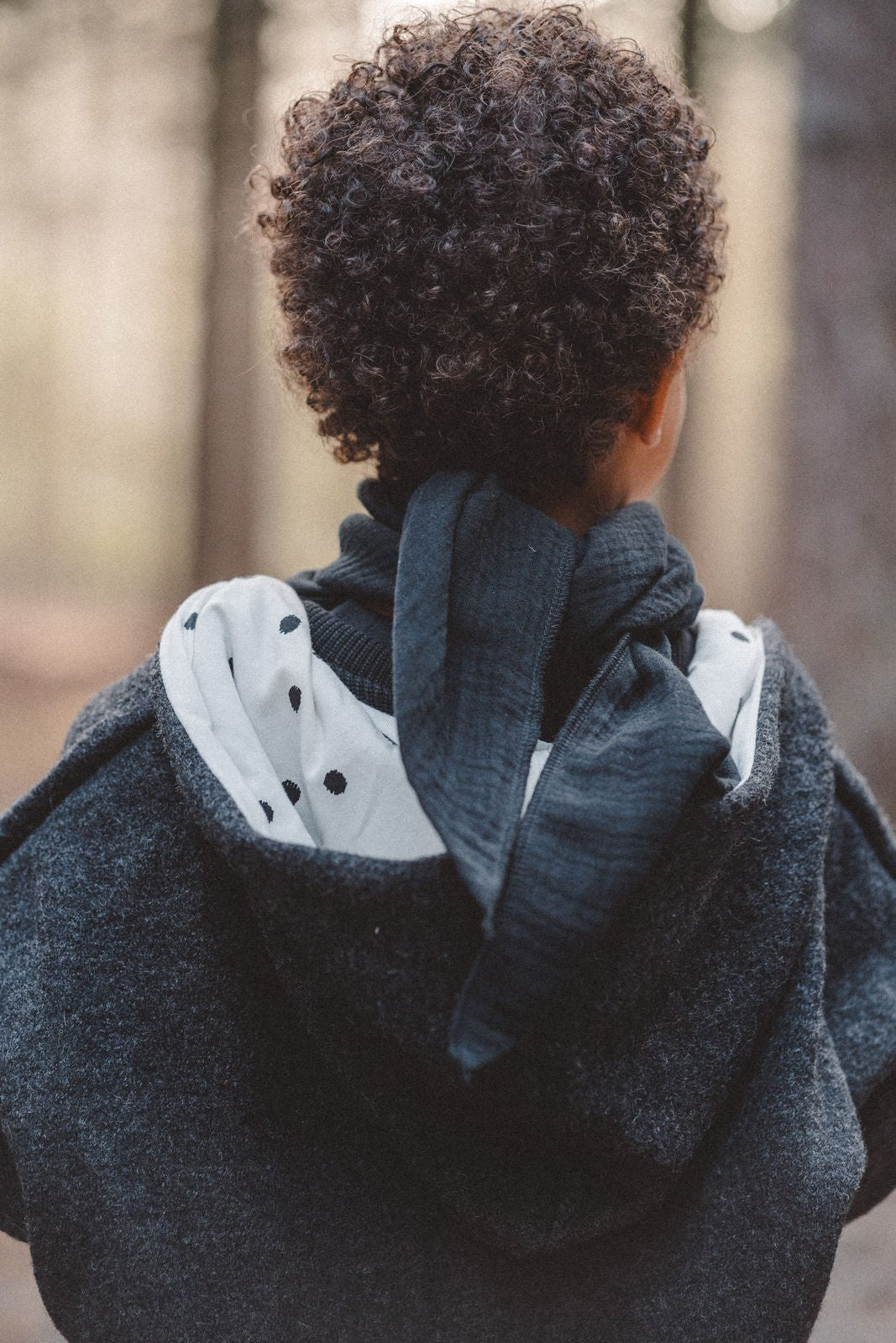 Wollwalkjacke Anthrazit / Kritzelpunkte - Räuberkinder