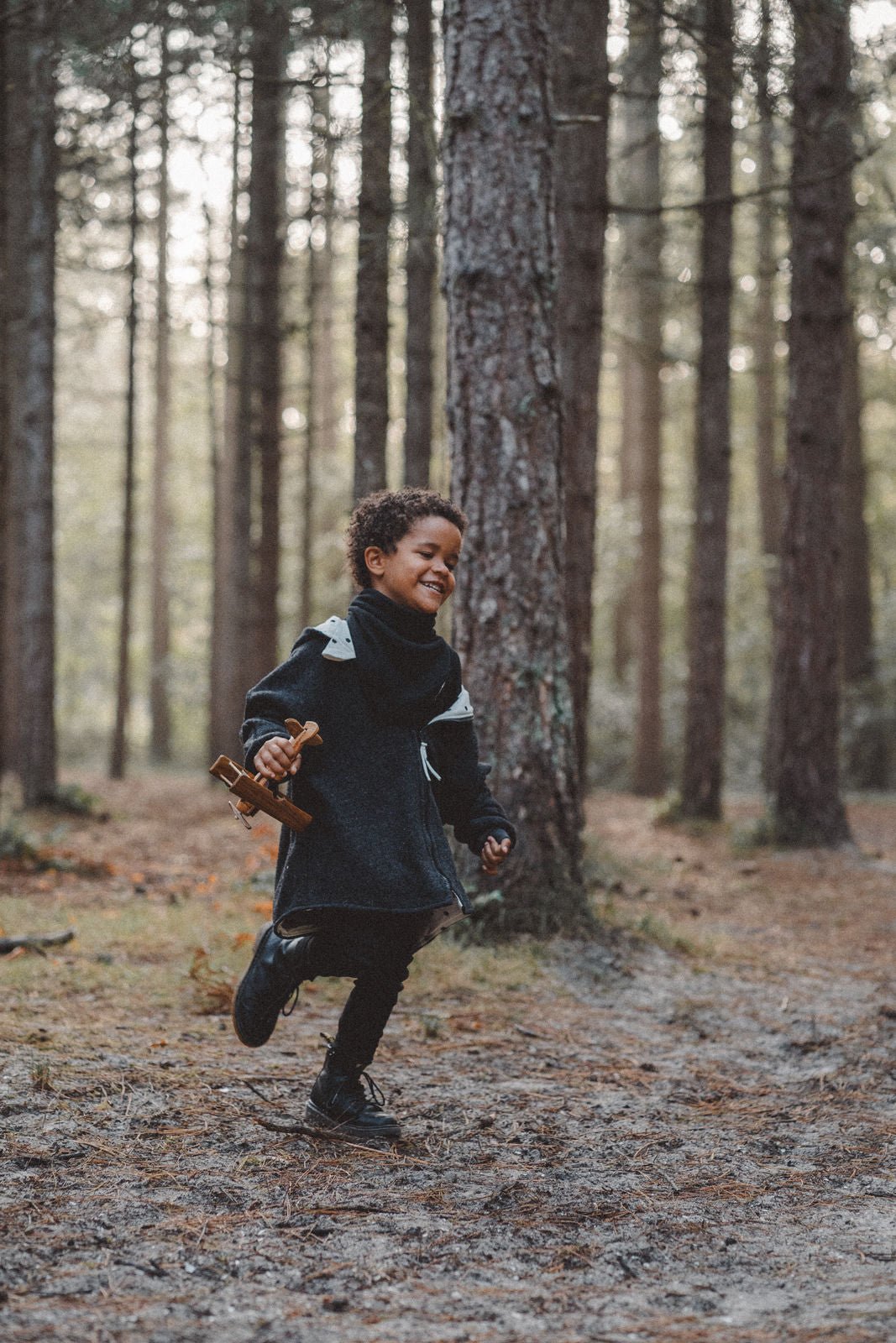 Wollwalkjacke Anthrazit / Kritzelpunkte - Räuberkinder