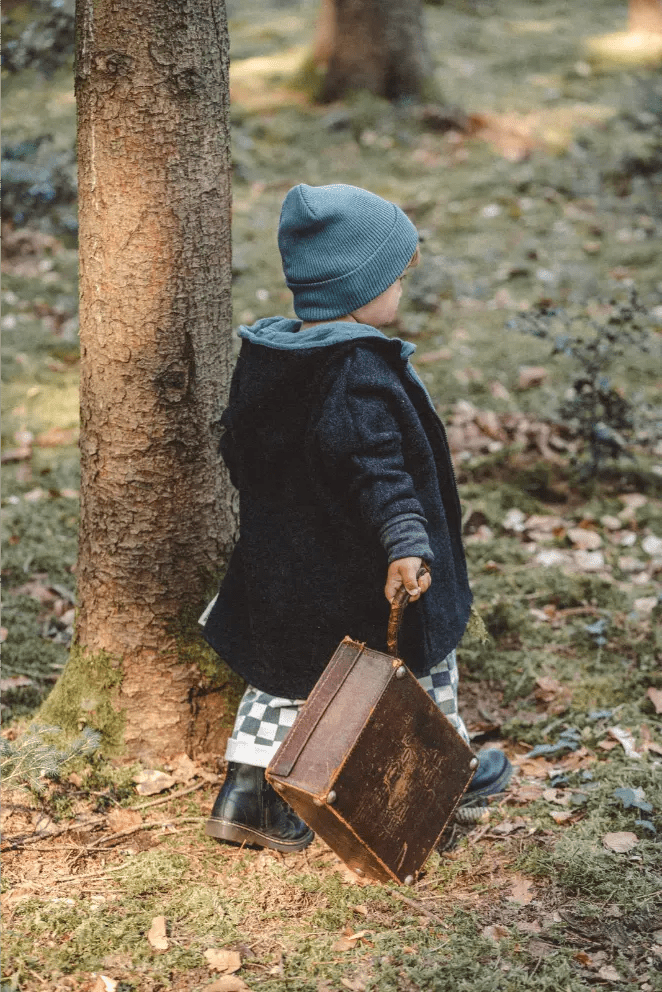 Wollwalkjacke Anthrazit / Musselin Eukalyptus - Jacke - Räuberkinder 2