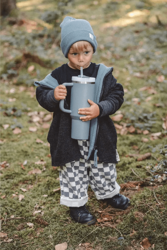 Wollwalkjacke Anthrazit / Musselin Eukalyptus - Jacke - Räuberkinder 1