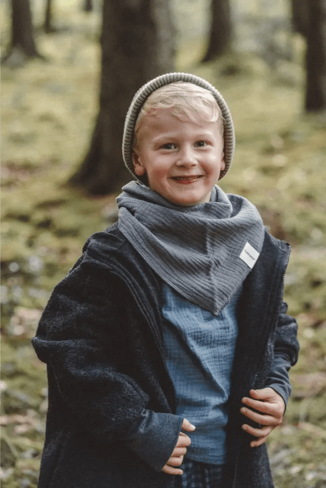 Wollwalkjacke Anthrazit / Musselin Schwarz - Jacke - Räuberkinder 2