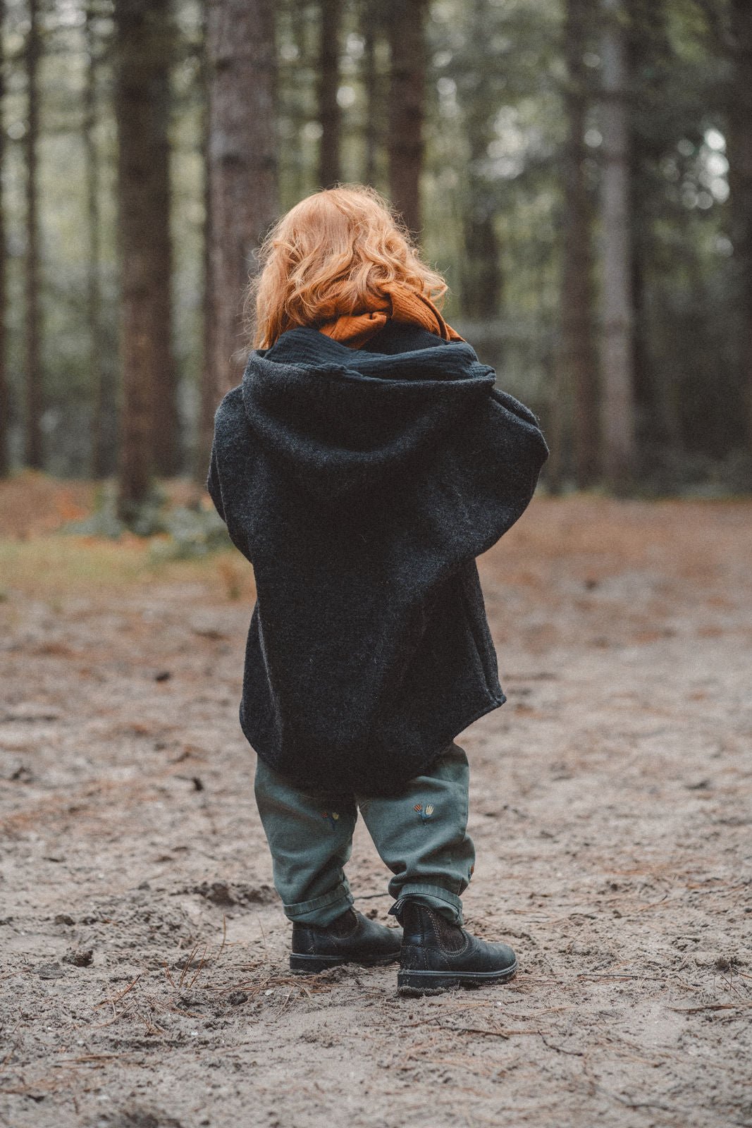 Wollwalkjacke Anthrazit / Musselin Schwarz - Räuberkinder