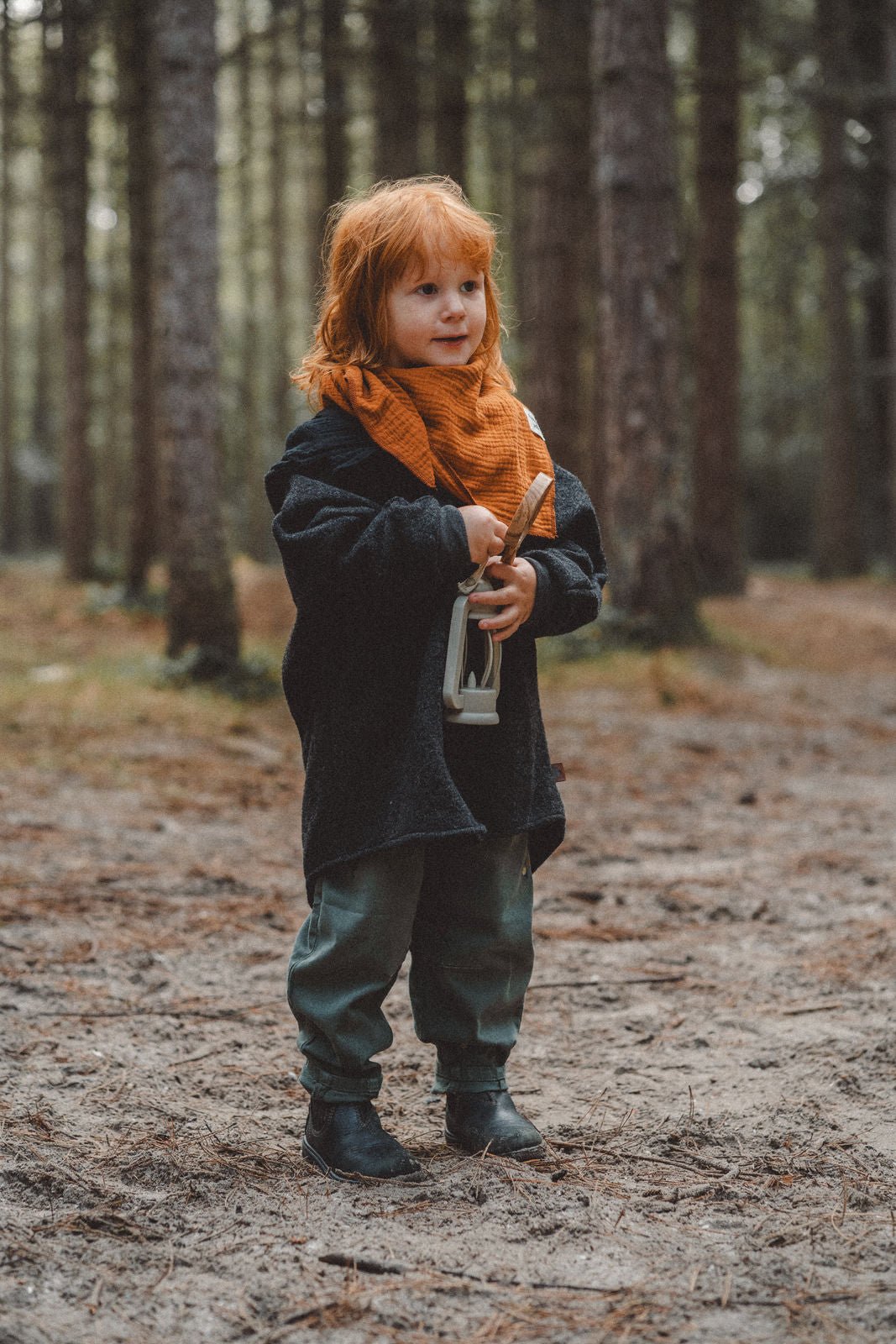 Wollwalkjacke Anthrazit / Musselin Schwarz - Räuberkinder